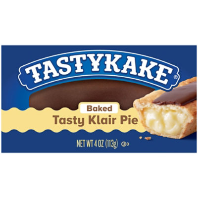 Tastykake Baked Tasty-Klair Pie Individually Wrapped Chocolate Éclair Flavored Snack Pie 4 Oz - Image 1