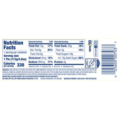 Tastykake Baked Lemon Pie Individually Wrapped Lemon Flavored Snack Pie - 4 Oz - Image 8