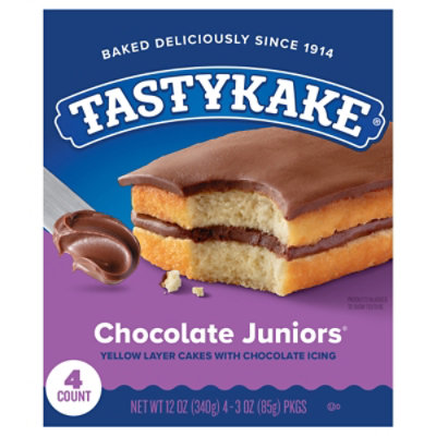 Tastykake Chocolate Juniors 4 Individually Wrapped Chocolate Iced Snack Cakes - 4 Count - Image 3