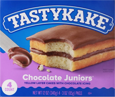 Tastykake Chocolate Juniors 4 Individually Wrapped Chocolate Iced Snack Cakes - 4 Count - Image 5
