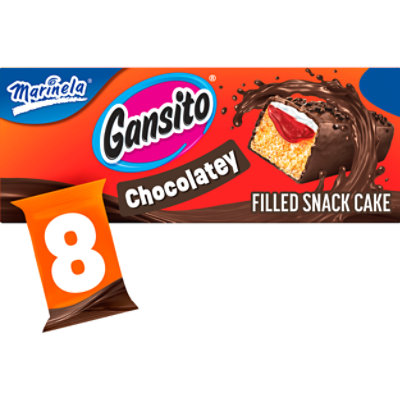 Marinela Gansito Strawberry and Creme Filled Snack Cakes - 8 Count