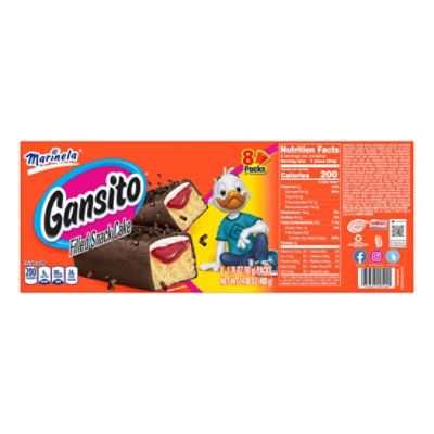 Marinela Gansito Strawberry and Creme Filled Snack Cakes - 8 Count - Image 2