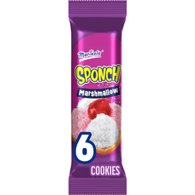 Marinela Sponch Coconut and Strawberry Marshmallow Cookies - 6 - 3.17 Oz