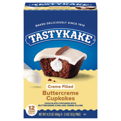 Tastykake Buttercreme Cupkakes 6 Packs of 2 Buttercreme Iced Chocolate Cupcakes - 12 Count - Image 4