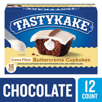 Tastykake Buttercreme Cupkakes 6 Packs of 2 Buttercreme Iced Chocolate Cupcakes - 12 Count - Image 2