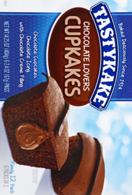 Tastykake Chocolate Lovers Cream Filled Chocolate Cupcakes - 14.25Oz - Image 6