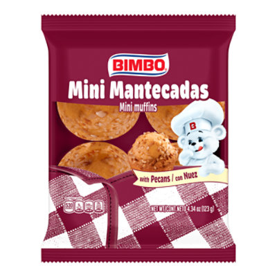 Bimbo Mantecadas Mini Vanilla Muffins with Pecans - 4.34 Oz