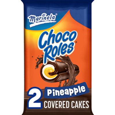 Marinela Choco Roles Pineapple and Creme Filled Snack Cakes with Chocolate Coating - 2 Count - Image 1