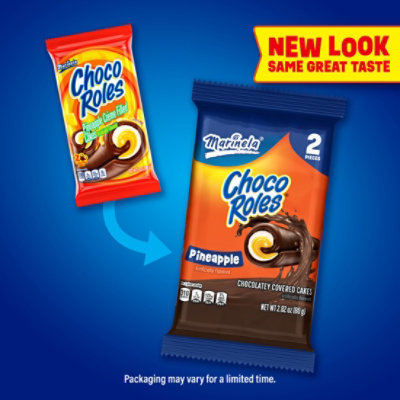 Marinela Choco Roles Pineapple and Creme Filled Snack Cakes with Chocolate Coating - 2 Count - Image 4