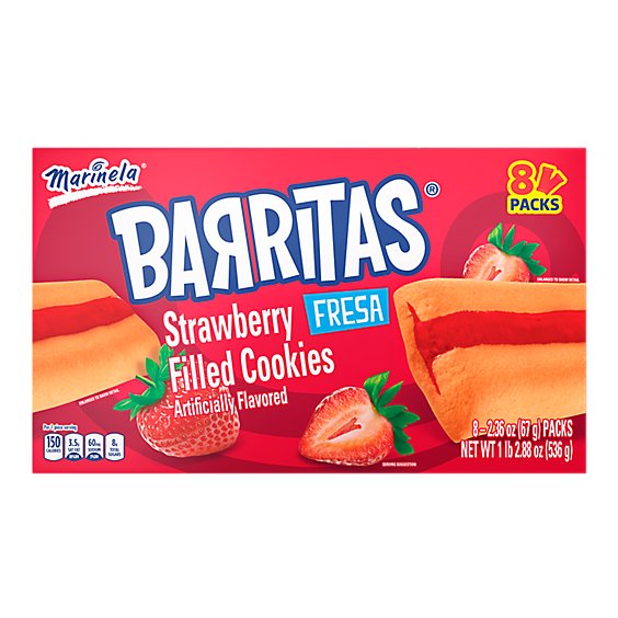 Marinela Barritas Fresa Strawberry Soft Filled Cookie Bar 18.88 oz