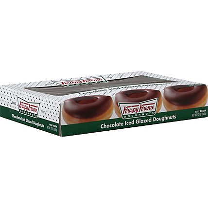 Krispy Kreme Doughnuts Chocolate Iced Glazed 6 Count - 12 Oz - Image 1