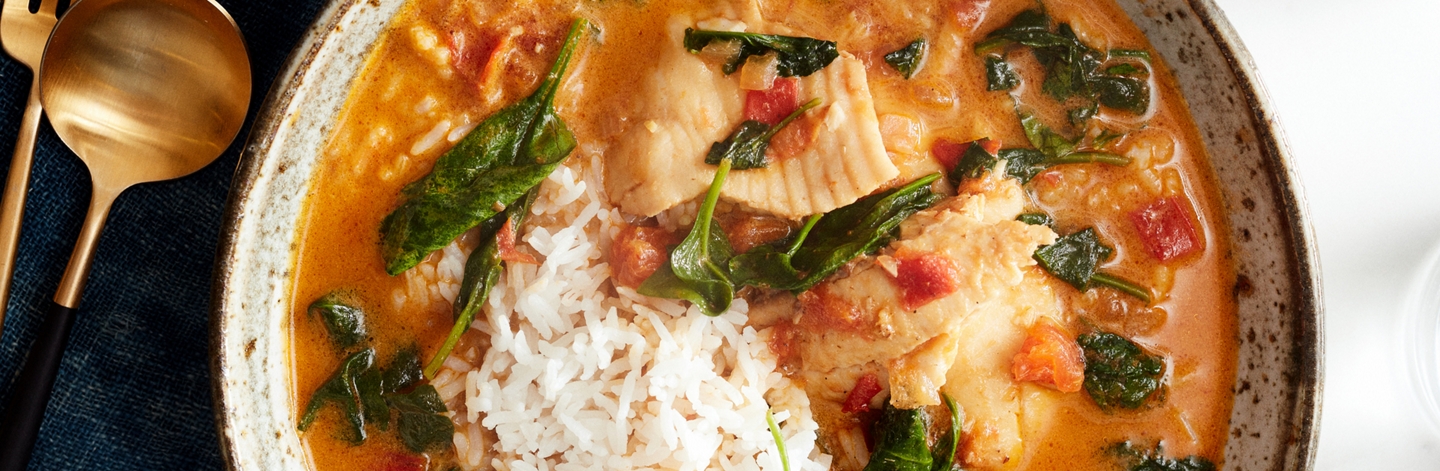 Thai Fish Curry with Kaffir Lime and Jasmine Rice