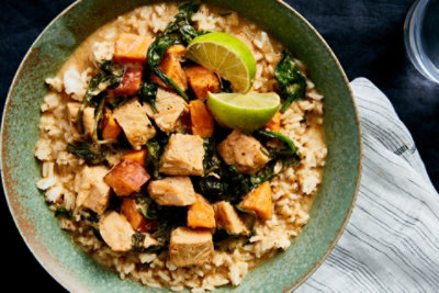 Vietnamese Chicken Curry with Sweet Potatoes, Spinach, and Basmati Rice ...