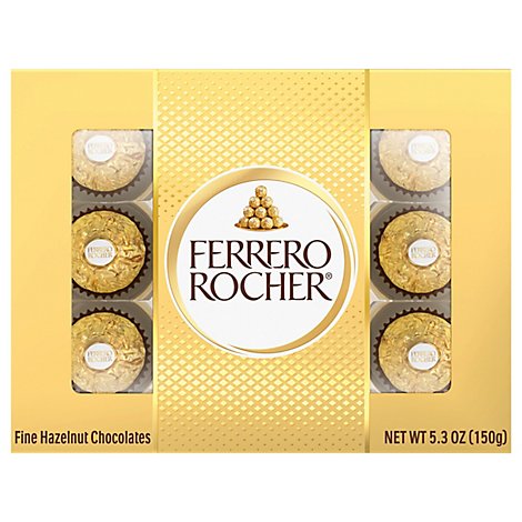 Ferrero Rocher Chocolate Truffles Hazelnut - 5.3 Oz