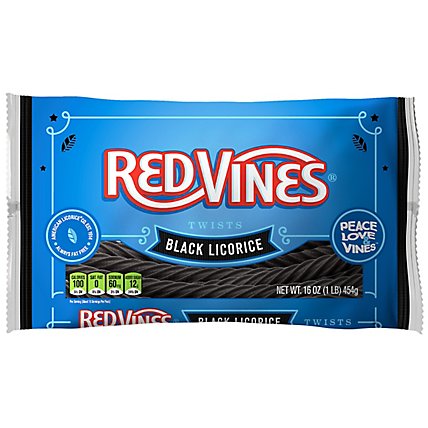 Red Vines Twists Soft Candy Black Licorice Resealable Bag - 16 Oz - Image 1