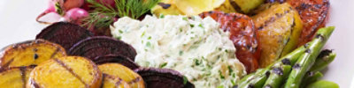 Grilled Summer Vegetable Platter with Grilled Sweet Onion Dip