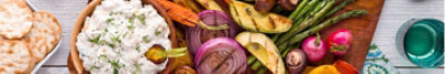 Grilled Summer Vegetable Platter with Grilled Sweet Onion Dip