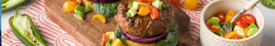 Pineapple Burger Stack with Avocado Salsa