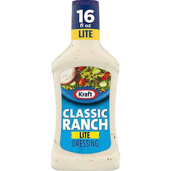 Kraft Classic Ranch Lite Salad Dressing Bottle - 16 Fl. Oz.