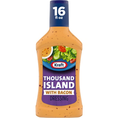 Kraft Thousand Island Salad Dressing with Bacon Bottle - 16 Fl. Oz. - Image 1