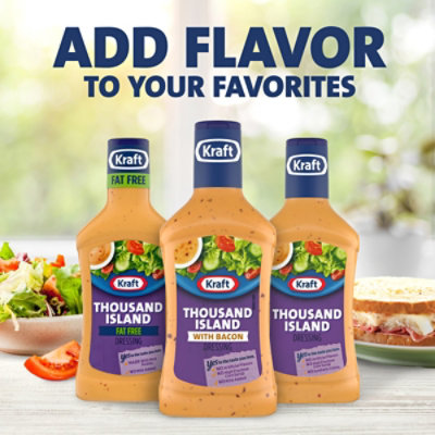 Kraft Thousand Island Salad Dressing with Bacon Bottle - 16 Fl. Oz. - Image 2