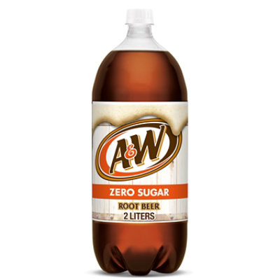 A&W Zero Sugar Root Beer Soda Bottle - 2 Liter - Image 1