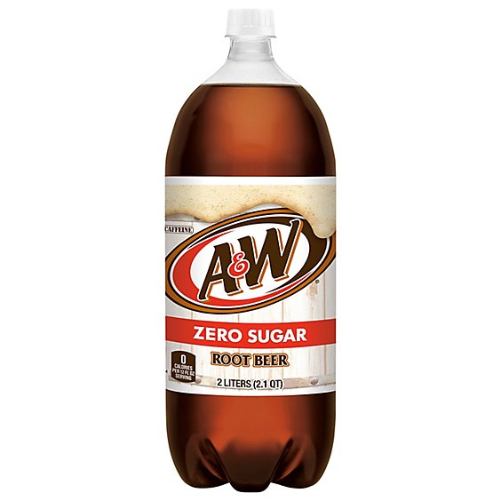 A&W Zero Sugar Root Beer Soda Bottle - 2 Liter