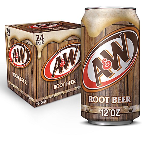 A&W Root Beer Soda In Can - 24-12 Fl. Oz.