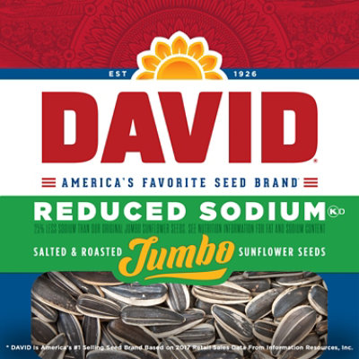 DAVID Keto Friendly Reduced Sodium Salted And Roasted Jumbo Sunflower Seeds - 5.25 Oz - Image 3