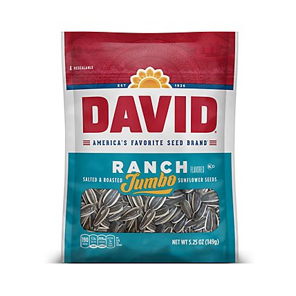 DAVID Seeds Ranch Flavored Salted And Roasted Jumbo Sunflower Seeds Keto Friendly Snack - 5.25 Oz - Image 2