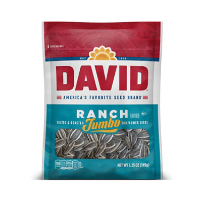 DAVID Keto Friendly Ranch Flavored Salted And Roasted Jumbo Sunflower Seeds - 5.25 Oz - Image 1