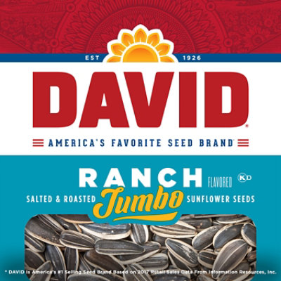 DAVID Keto Friendly Ranch Flavored Salted And Roasted Jumbo Sunflower Seeds - 5.25 Oz - Image 3