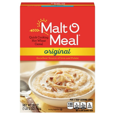 Malt-O-Meal Cereal Hot Wheat Quick Cooking Original - 28 Oz