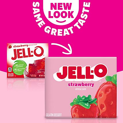Jell-O Strawberry Gelatin Dessert Mix Box - 3 Oz - Image 2