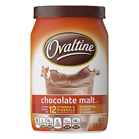 Ovaltine Powder Drink Mix Chocolate Malt - 12 Oz