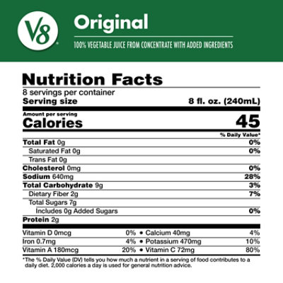 V8 Original 100% Vegetable Juice - 64 Fl Oz - Image 4