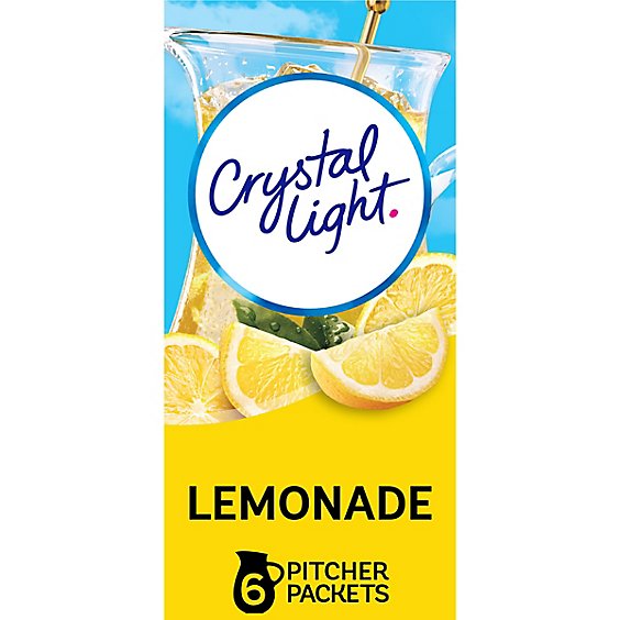 Crystal Light Lemonade Naturally Flavored Powdered Drink Mix Pitcher Packets - 6 Count