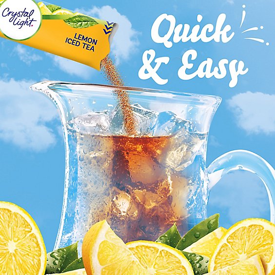 Crystal Light Lemon Iced Tea Naturally Flavored Powdered Drink Mix Pitcher Packets - 6 Count