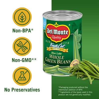 Del Monte Harvest Selects Beans Green Blue Lake Whole with Natural Sea Salt - 14.5 Oz - Image 2