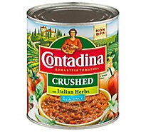 Contadina Tomatoes Roma Style Crushed in Tomato Puree with Italian Herbs - 28 Oz