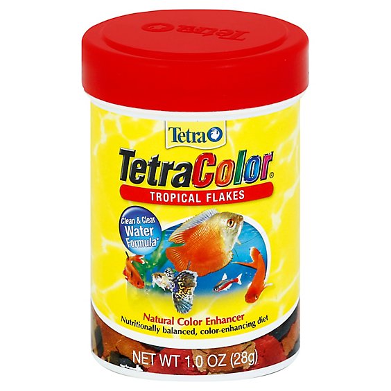 Tetra Fish Food TetraColor Tropical Flakes Natural Color Enhancer Jar - 1 Oz