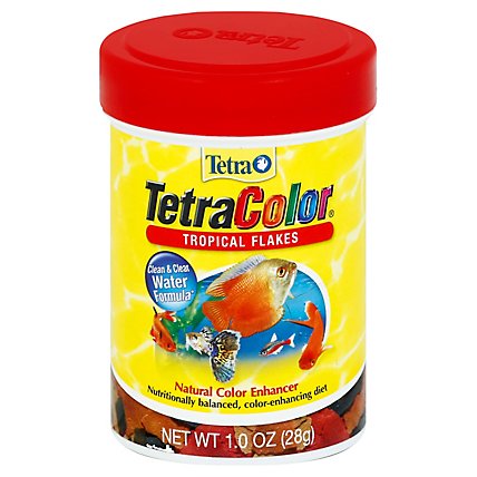 Tetra Fish Food TetraColor Tropical Flakes Natural Color Enhancer Jar - 1 Oz - Image 1