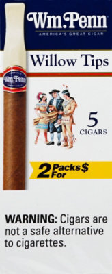 William Penn Willow Tip Cigars - 2-5 Count - Image 2