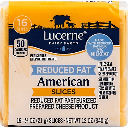 Lucerne Cheese Slices Pasteurized Prepared American Reduced Fat - 16-0.75 Oz - Image 2