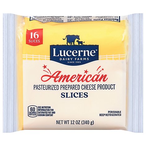 Lucerne Cheese Slices American - 16 - 0.75 Oz