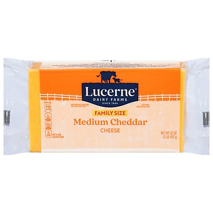 Lucerne Cheese Natural Medium Cheddar - 32 Oz - Image 1
