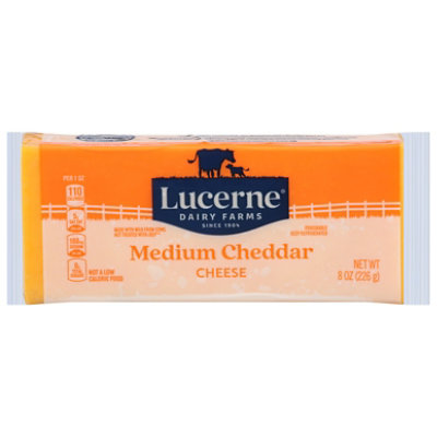 Lucerne Cheese Medium Cheddar - 8 Oz - Image 1