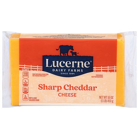 Lucerne Cheese Natural Cheddar Sharp - 16 Oz