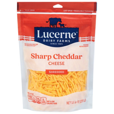 Lucerne Cheese Shredded Cheddar Sharp - 8 Oz