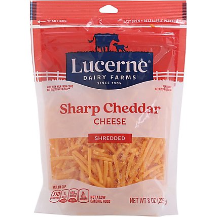 Lucerne Cheese Shredded Cheddar Sharp - 8 Oz - Image 2